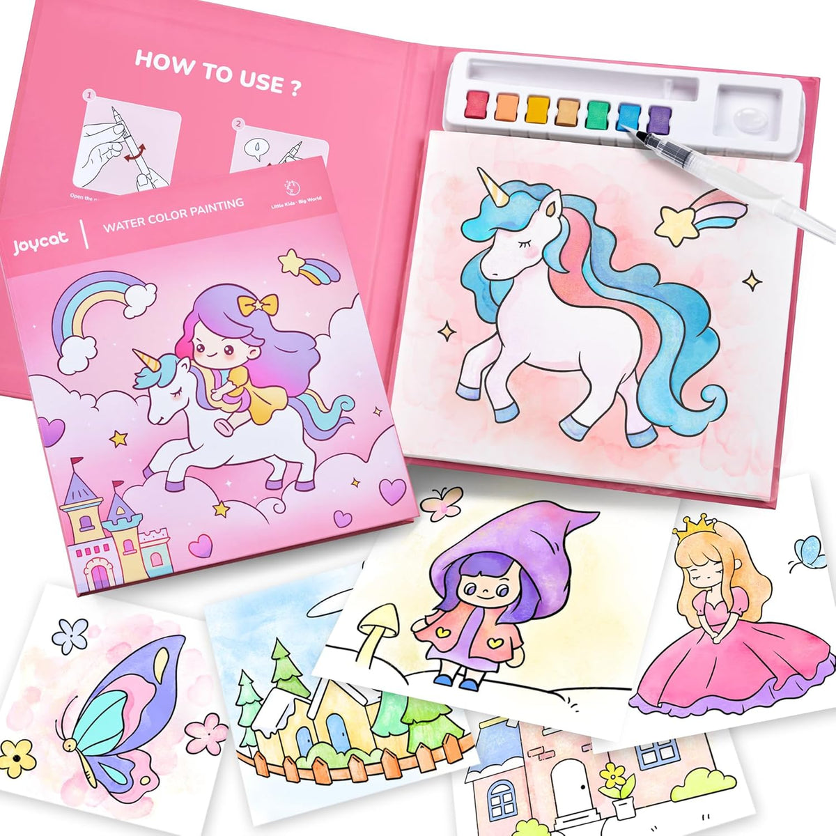 JoyCat Magical Pony Paint with Water Coloring Books for Toddlers and Kids Ages 3-5, 4-8, Arts and Crafts Drawing Activities Toy