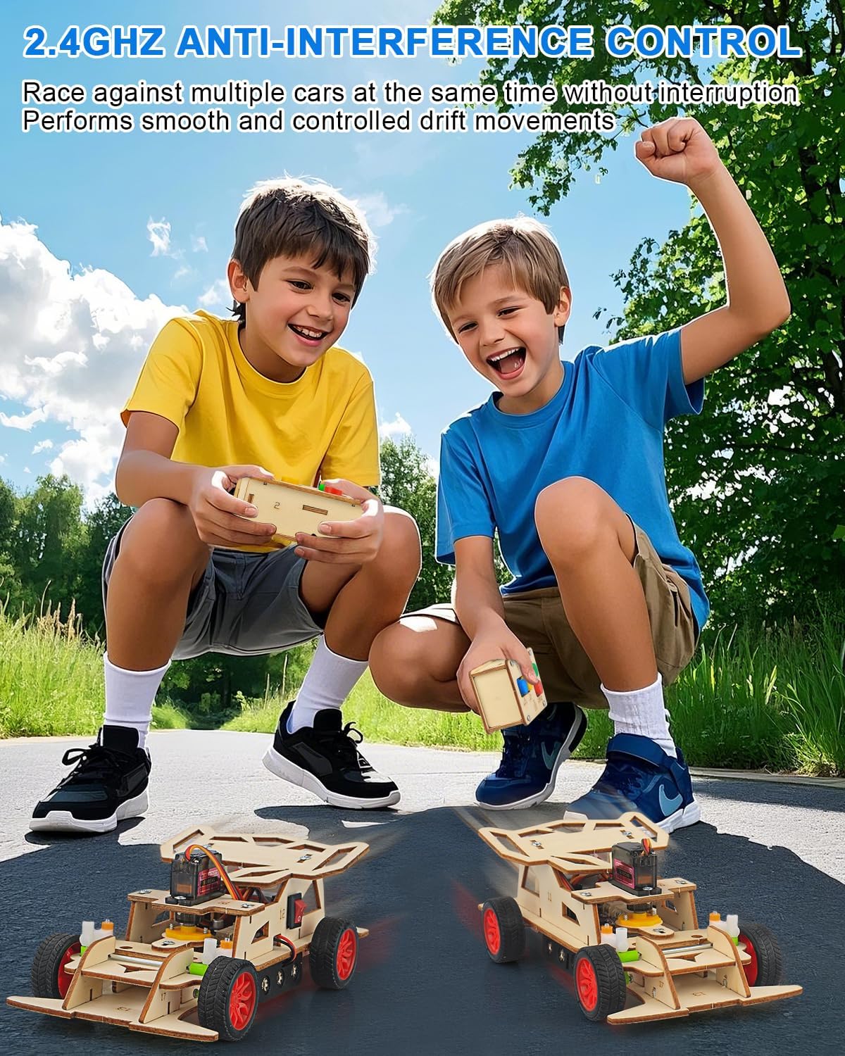 Poraxy STEM Kit for Kids, Remote Control Car with 160ft Range and Auto-Centering Steering