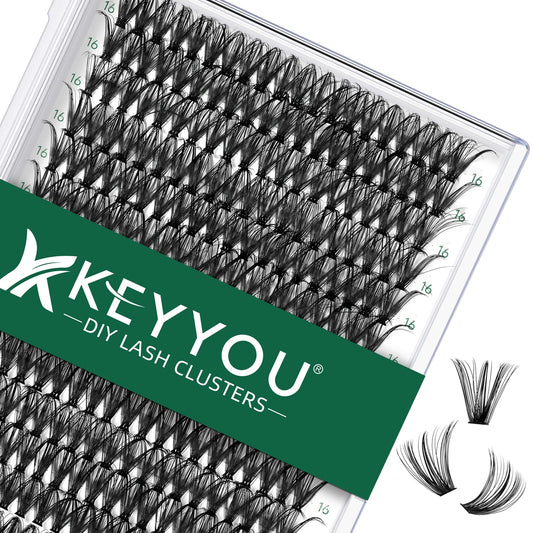 Lash Clusters 300Pcs Individual Lashes 40D 0.07D Curl 18Mm Lash Extensions Clusters Lashes Soft&Natural False Eyelashes Individu