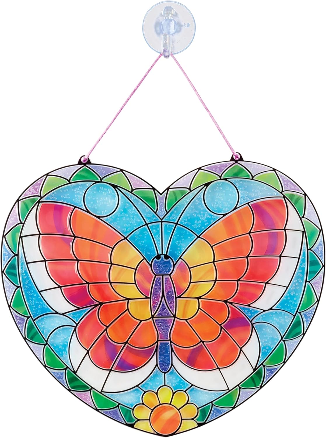 Melissa & Doug Stained Glass Made Easy Activity Kit: Butterfly - 140+ Stickers Kids Sticker Stained Glass Craft Kit; Sun Catchers for Kids Ages 5+