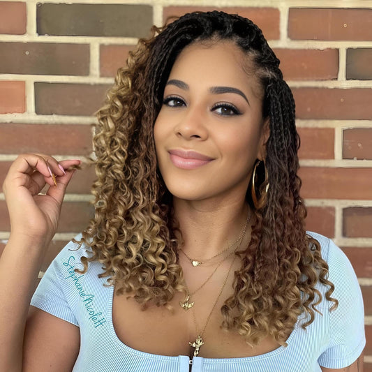 8 Packs Crochet Box Braids-14 Inch Boho Box Braids Crochet Braids Hair Bohomian Box Braid Crochet Hair Synthetic Braiding Hair G