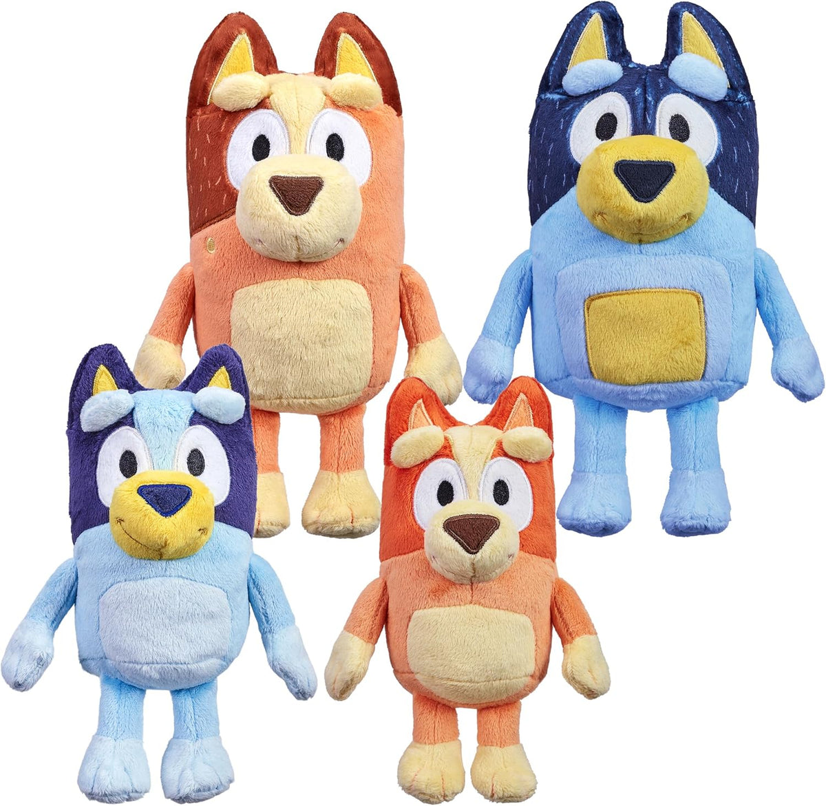Bingo & Bluey Plush Toys Bundle – Exclusive 2-Pack Soft Bluey Toys, Deluxe Fabric, Embroidered Detail, Plush Characters for Show Time or Story Time
