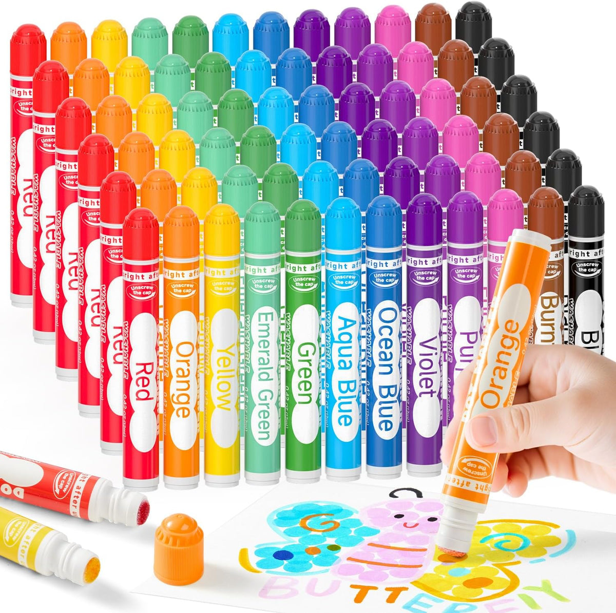 Shuttle Art 60 Pack Dot Markers, 12 Colors x 5 Sets Washable Bingo Daubers, Fun Art Supplies for Kids and Preschoolers, Non Toxic Water-Based