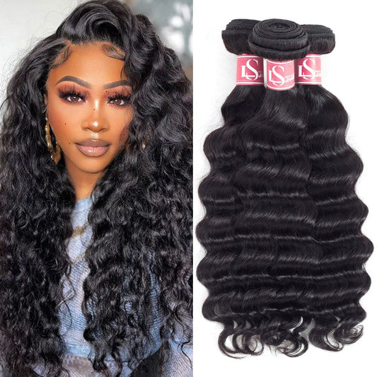 Ls Hair Loose Deep Wave Bundles 22    24    26    Human Hair 3 Bundles 10A Brazilian Virgin Wet And Wavy Deep Curly Wave Human H