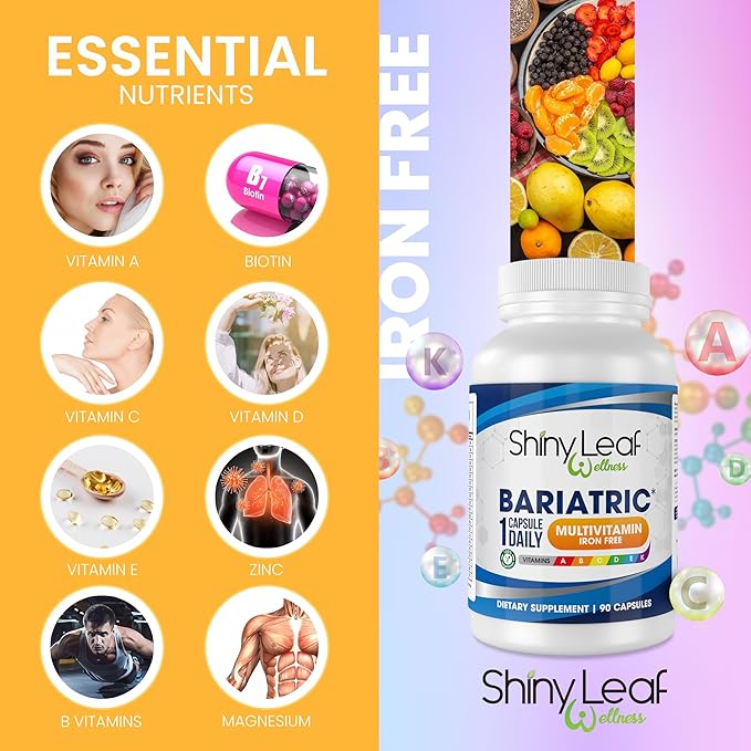 3-Month Post-Bariatric Bundle: Daily Multivitamin Without Iron Caps & Unflavored Calcium Citrate Mini Tablets with Vitamin D3 – Comprehensive Nutritional Support