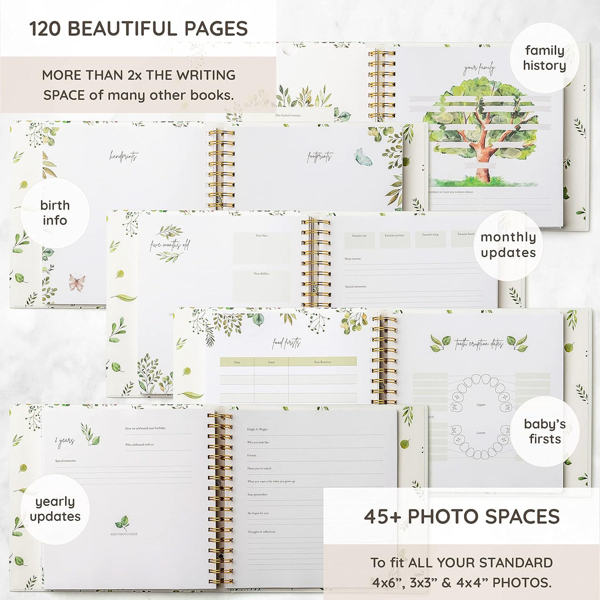 Keepsake Baby Memory Book – Timeless Gender Neutral First 5 Year Baby Book | For Baby Boy or Girl – Record Entire Birth-Age 5 – Milestone Book – Baby Journal Scrapbook Photo Album – Reveal & Shower Gift