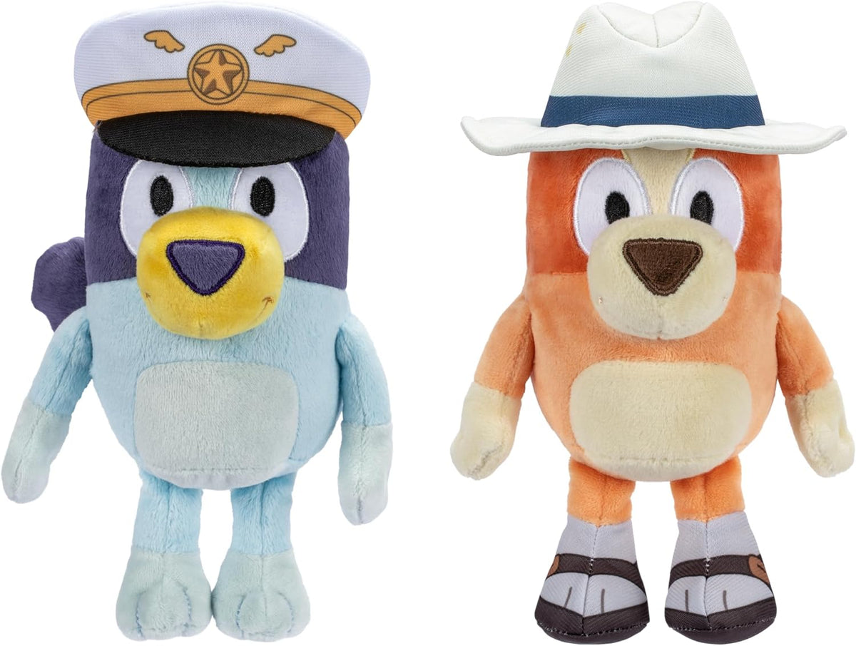 Bingo & Bluey Plush Toys Bundle – Exclusive 2-Pack Soft Bluey Toys, Deluxe Fabric, Embroidered Detail, Plush Characters for Show Time or Story Time