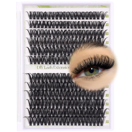 Alice Lash Clusters Diy Lash Extensions 240Pcs 14-20Mm Individual Lashes Cluster Lashes Natural 40D D Curl Eyelash Extensions Fa