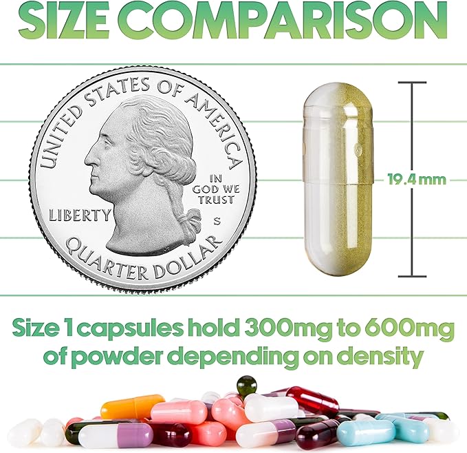 XPRS Nutra Size 1 Empty Capsules - 500 Count Empty Gelatin Capsules - Pill DIY Capsule Filling - Pure Bovine Pill Gel Caps for Do-It-Yourself Supplements (Orange)