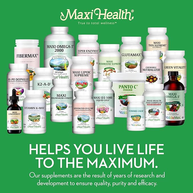 Maxi Health Liposomal Vitamin C 1000mg Tablets with Digestive Blend, Highly Absorbable High Dose VitaminC, Non GMO Kosher Vegetarian Doctor-Formulated Immune Support Supplement (90 Count)