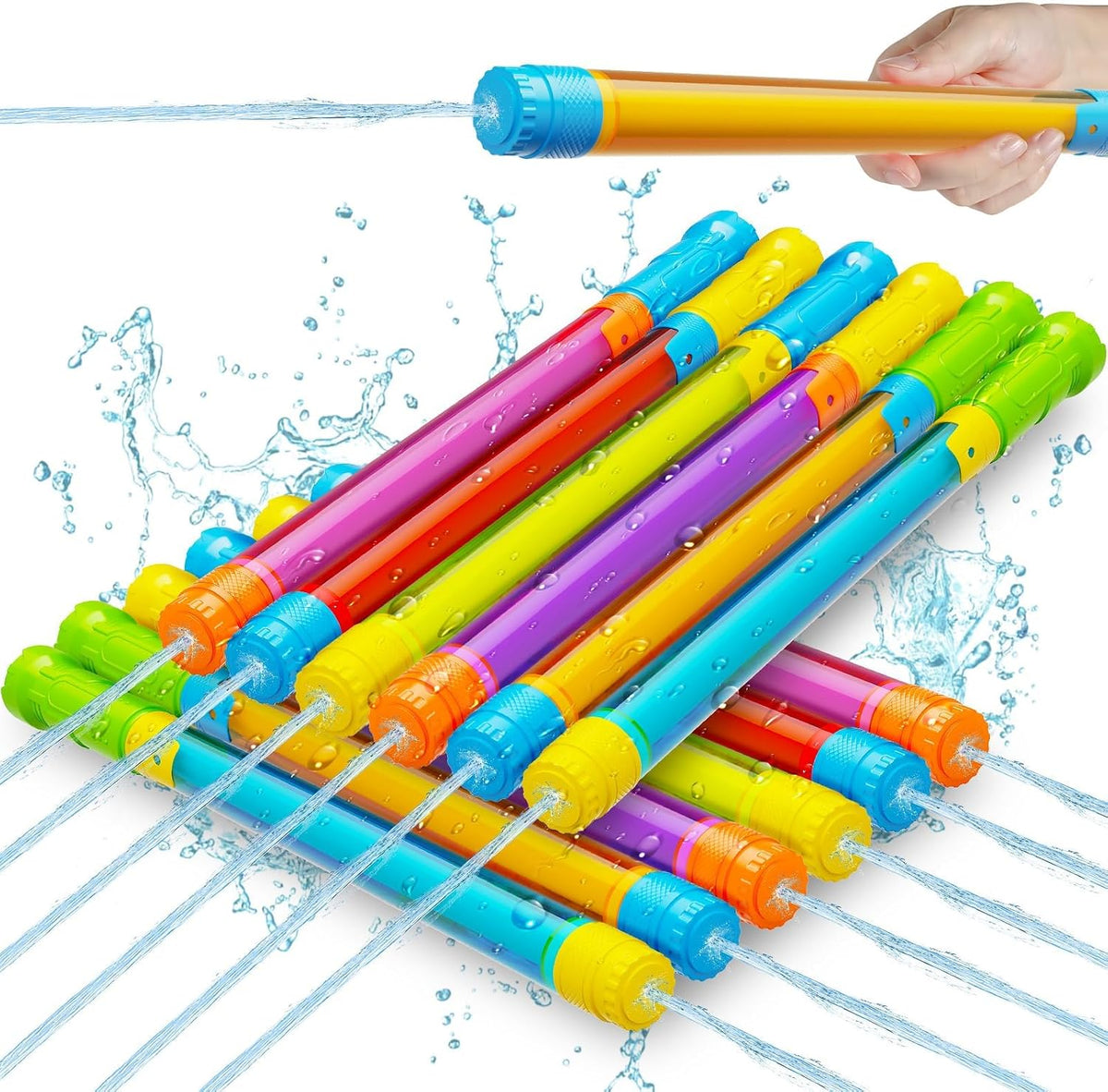 Water Gun Squirt Toys for Kids Adults Shoot Up to 40 Feet 18 Pack | Outdoor Super Blaster, for Age 3-4-5-8-12 Bulk, Fun Water Squirter for Swimming Pool Beach Summer Outside Party Games