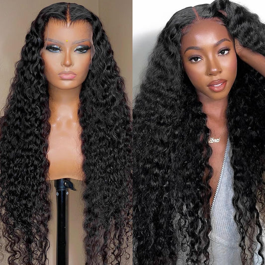 Lace Front Wigs Human Hair: 13X6 Deep Wave Lace Frontal Wigs Human Hair Glueless Wigs For Women 180% Density Hd Transparent 26 I