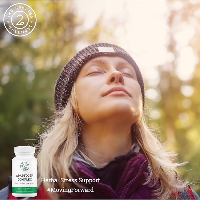Adaptogen Complex Calmness, Energy and Vitality Booster - Ashwagandha, Schisandra, Astragalus, Ginseng, Rhodiola, and More - Promotes Balance, Focus, and Overall Well-Being - 60 Ct