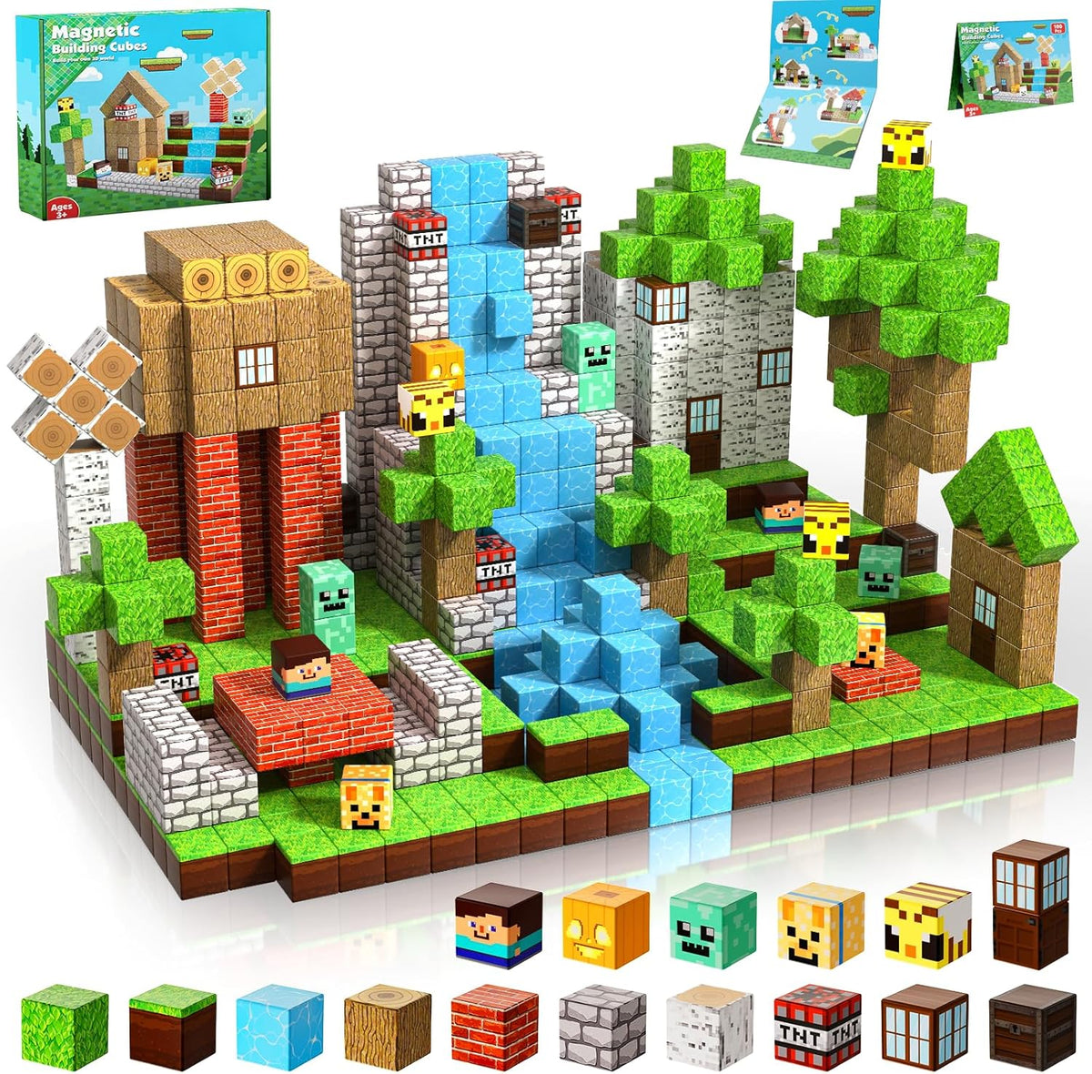 ToyUnited Magnetic Blocks 100PCS Magnetic Building Blocks for Kids Boys Girls Age 3-10 STEM Montessori Learning Toy