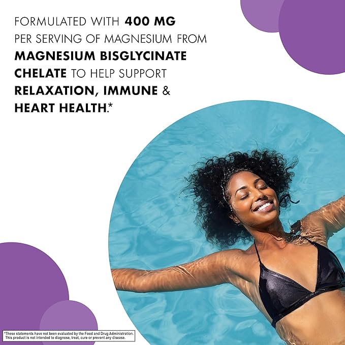 Bluebonnet Magnesium Glycinate, Energy Production*, Enzyme Function*, Non-GMO Certified by NSF, Vegan, Kosher Certified, Gluten-Free, Soy-Free, Dairy-Free, 60 Vegetable Capsules, 15 Servings