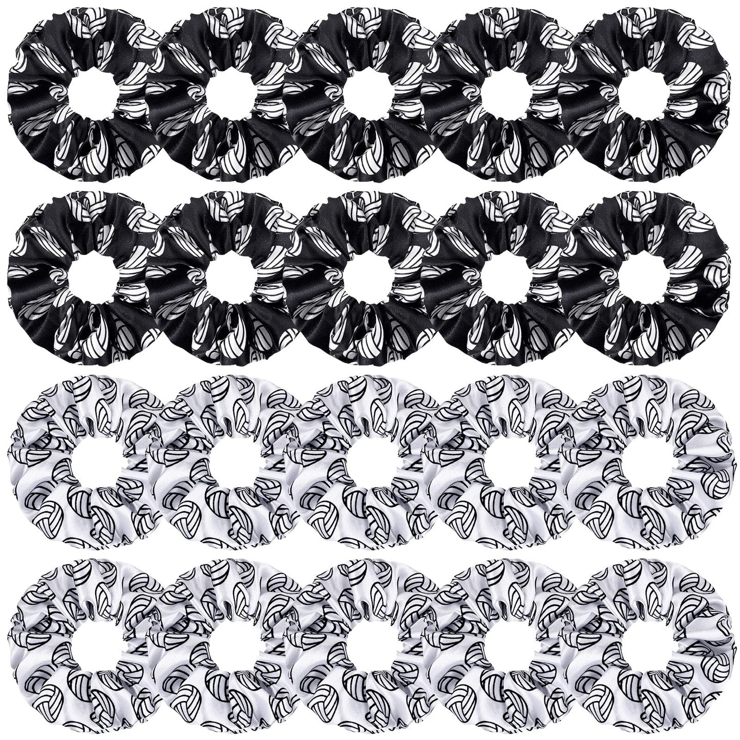 Willbond 20 Pcs Sport Hair Scrunchies Sports Scrunchy Hair Ties Elastic Silk Satin Scrunchies Hairband Scrunchy Ponytail Holder