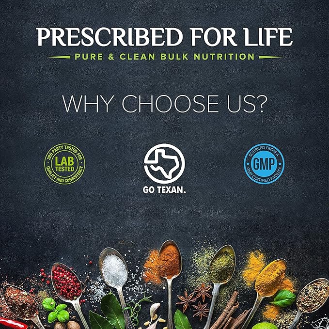 Prescribed for Life Calcium D Glucarate Powder, Pure CDG Fine Powder, USP Grade, Vegan, Gluten Free, Non GMO (25kg / 55lb)