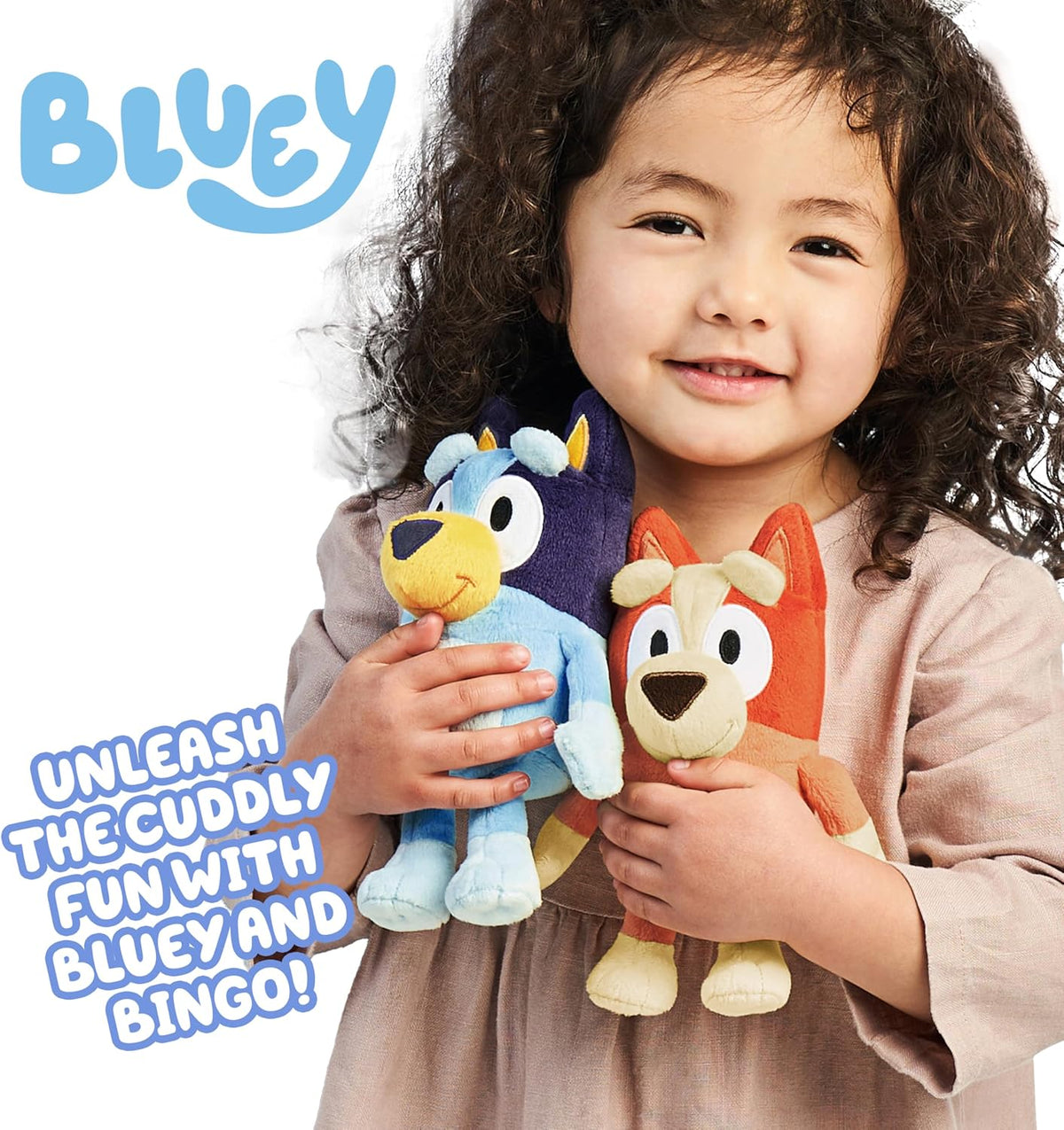 Bingo & Bluey Plush Toys Bundle – Exclusive 2-Pack Soft Bluey Toys, Deluxe Fabric, Embroidered Detail, Plush Characters for Show Time or Story Time