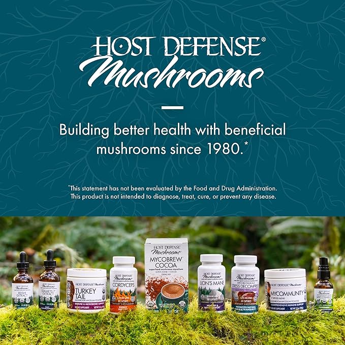 Host Defense Reishi Capsules - Heart & Immune Health Support Supplement - Mushroom Supplement to Support Energy & Vitality - Reishi Supplement to Aid Overall Well-Being - 30 Capsules (15 Servings)*