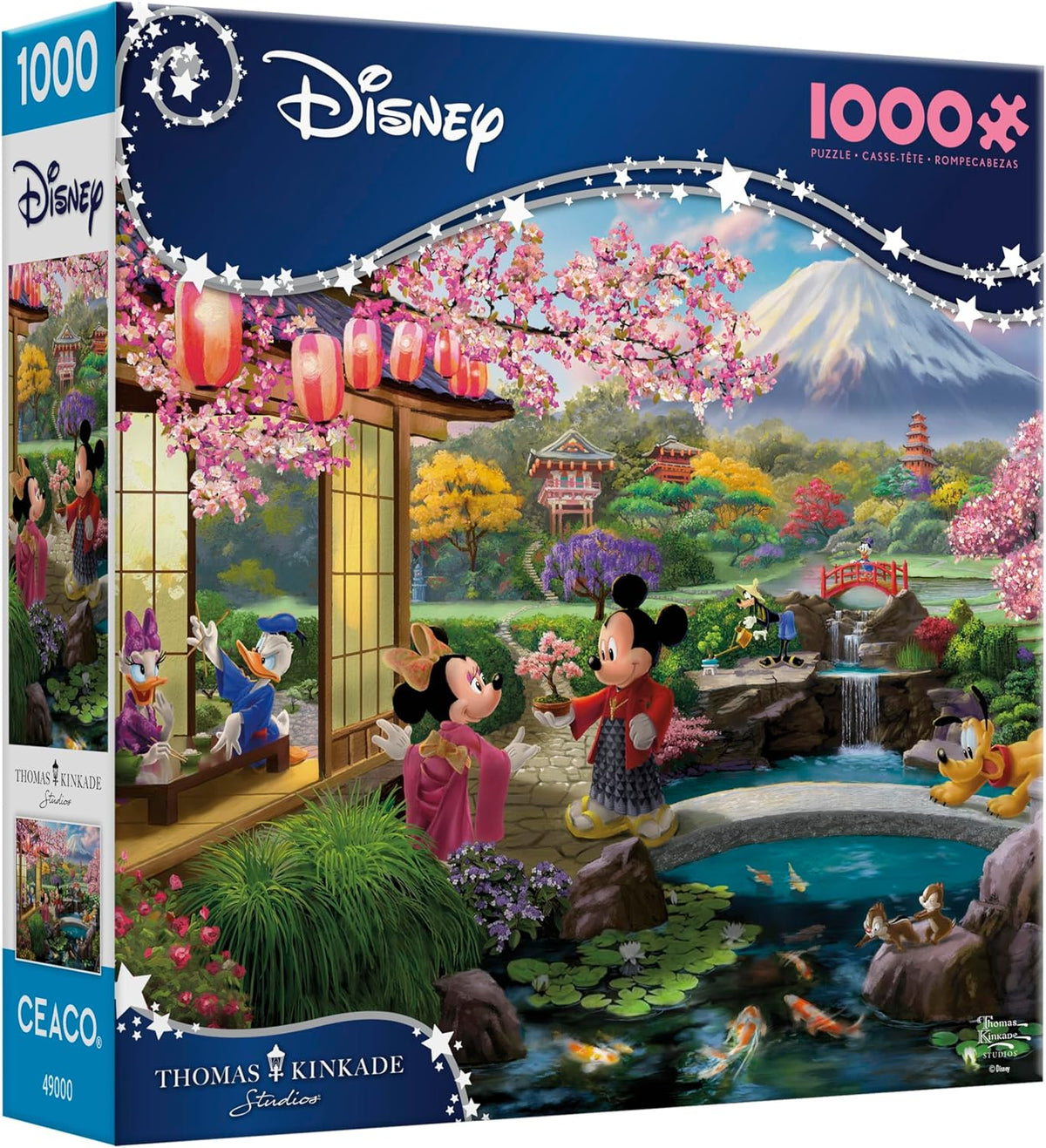 Ceaco - Disney - Thomas Kinkade - Mickey & Minnie in Japan - 1000 Piece Jigsaw Puzzle for Adults - Challenging Puzzle Perfect for Game Nights - Finished Size is 26.5 x 19
