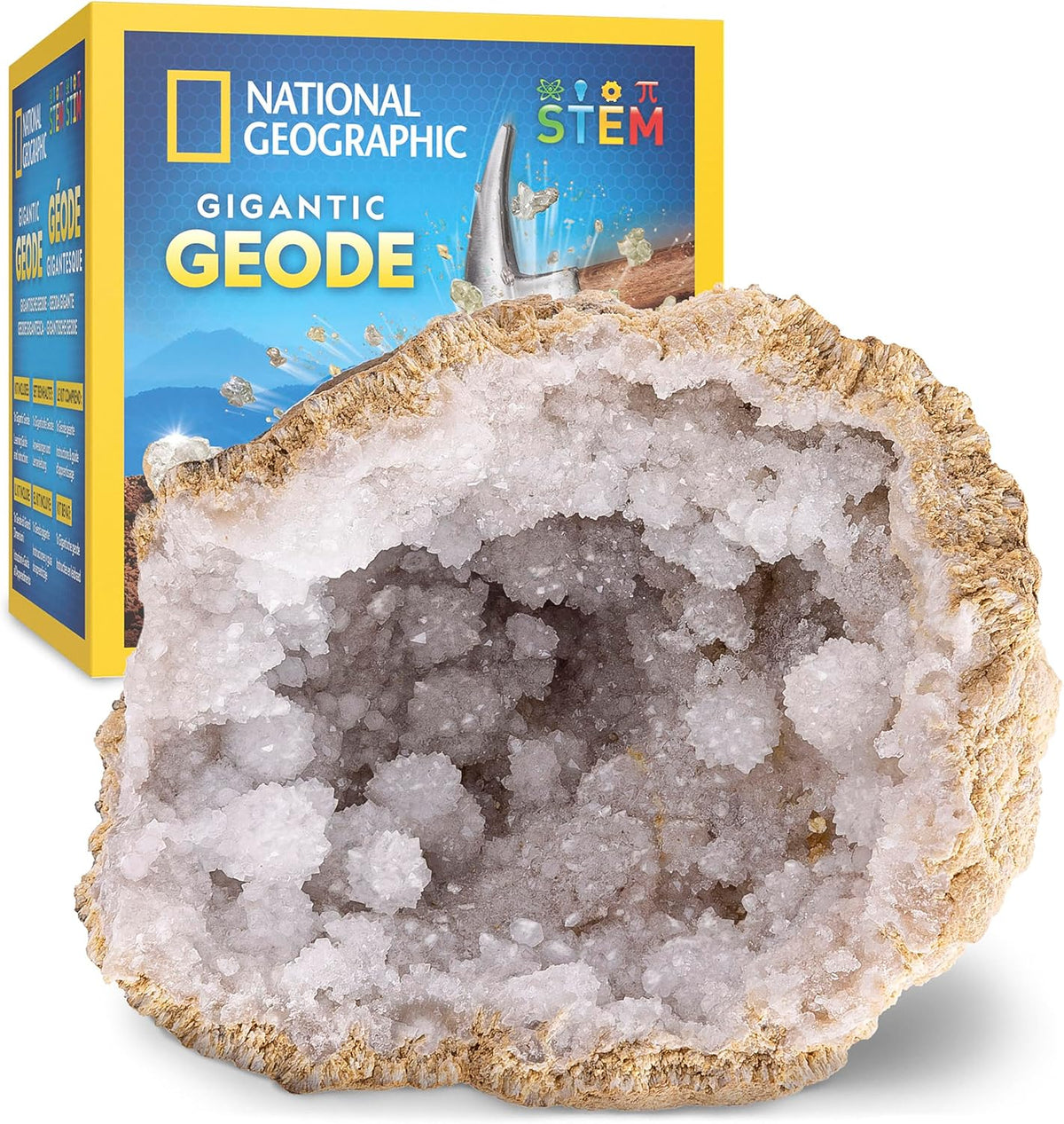 National Geographic 10 Premium Geodes STEM Science Kit with Goggles & Display Stands