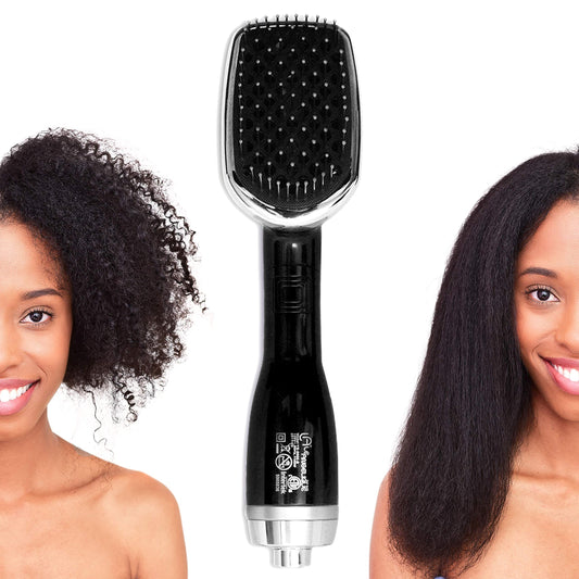 Le Angelique Brush N Blo - One Step Hair Straightening Comb & Brush for Easy & Quick Curly Hair Styling | 1000W Hot/Cold Air Str