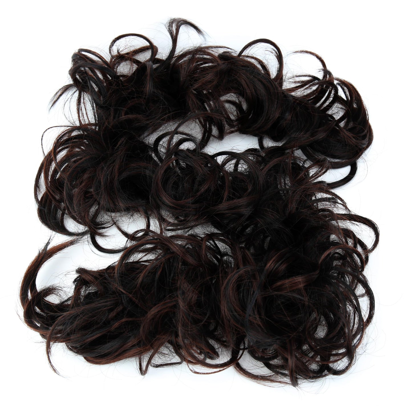Caisha Hairpiece Hair Wrap Heat-Resistant Synthetic Fibres Curly Messy Updo Brown Black Mix Hw37
