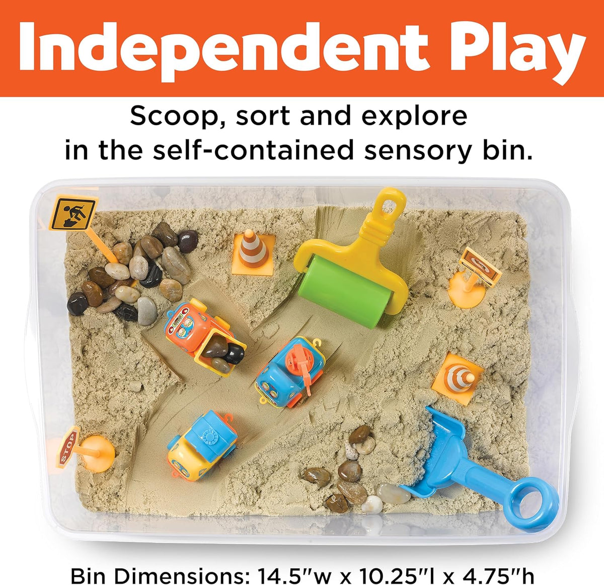 Creativity for Kids Sensory Bin: Construction Zone Playset for Preschool Learning Activities Ages 3-5+