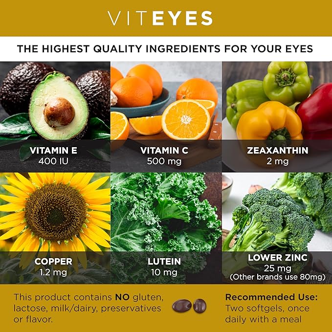 VITEYES® AREDS 2 Softgels, 120 Count - Single Daily Dose Eye Vitamin