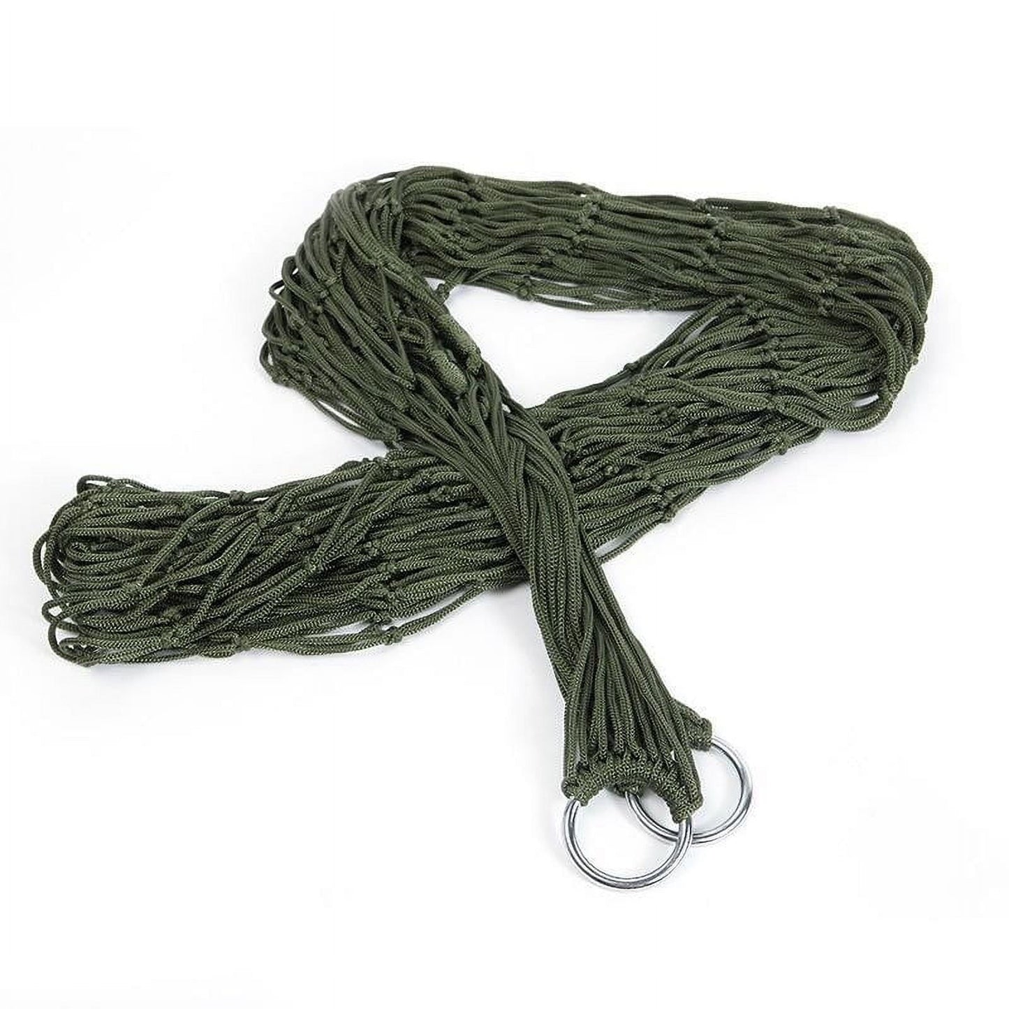 Nylon Mesh Outdoor Hammock with Tie Straps | Breathable Lightweight Design | 220lbs Weight Capacity | Portable Camping, Hiking, Backyard Use | 270x80cm Size | Durable Multi-Strand Rope
