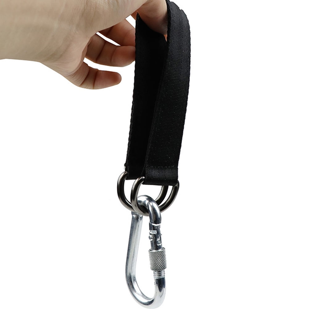 RENACLIPY 6Pcs Black Tree Swings Straps for Outdoor Picnic Camping with Stainless Steel and Polyester 11.2X1X0.2In